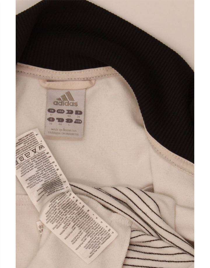 Adidas - Chaqueta de chándal gráfica para mujer, talla 40, color blanco mediano