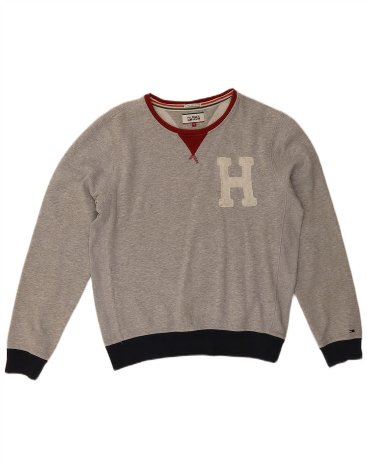 Tommy Hilfiger Sudadera gráfica para mujer Jumper UK 10 Small Grey