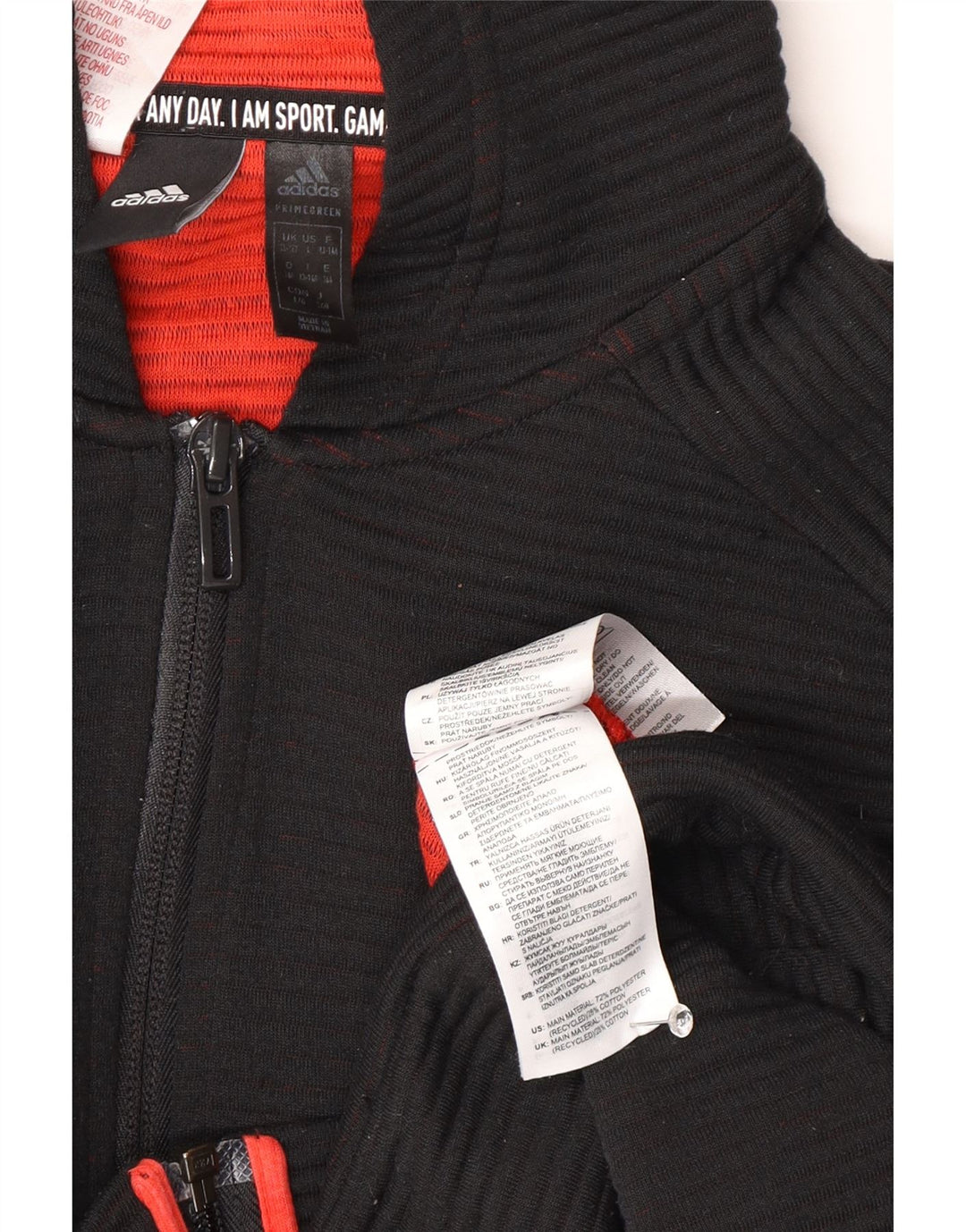 Adidas Sudadera con capucha y cremallera para niños 13-14 años Negro Poliéster