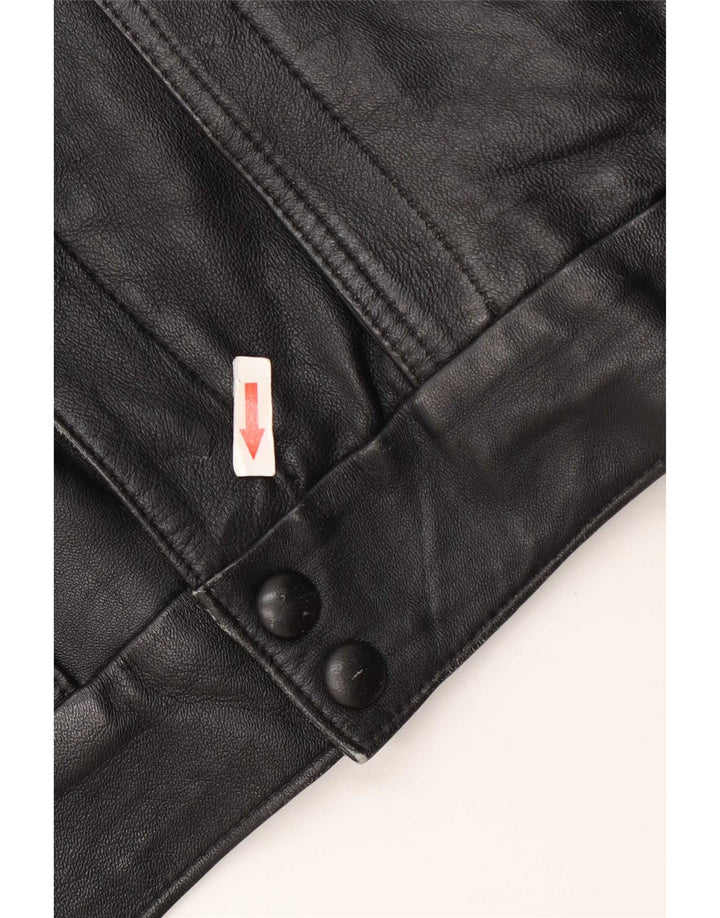 Vintage hombres Zip vuelo aviador chaqueta Reino Unido 42 XL negro