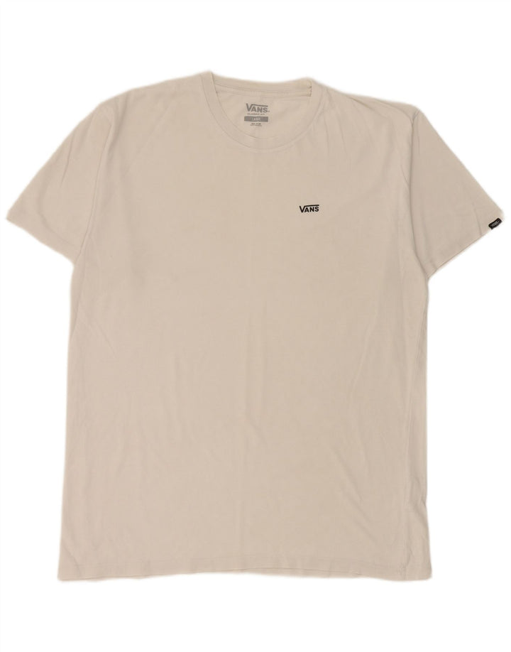 Vans Camiseta de corte clásico para hombre, talla grande, algodón blanco