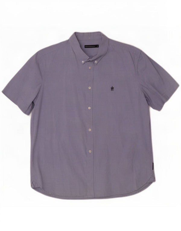 Camisa de manga corta para hombre French Connection XL Algodón azul