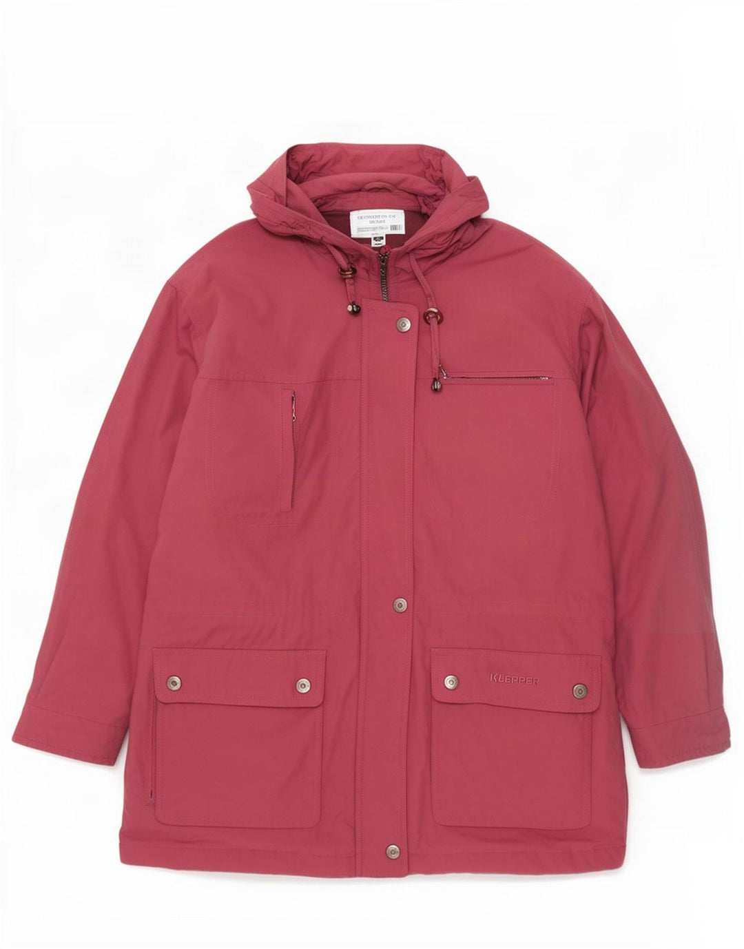 Klepper Parka extragrande con capucha para mujer IT 46 Large Pink Polyamide