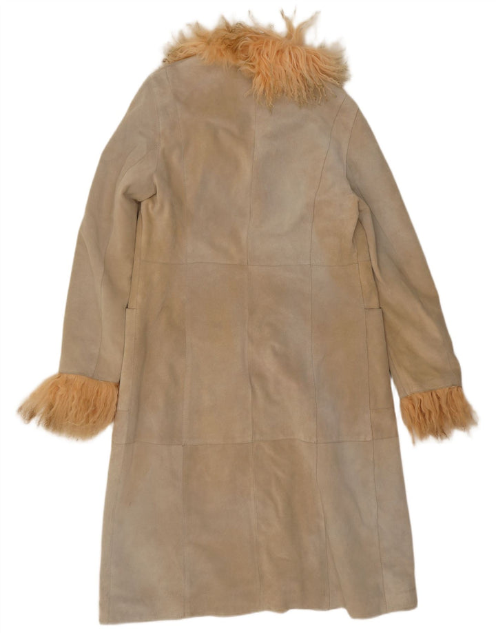 Jet Plane Abrigo de gamuza para mujer IT 42 Cuero beige medio