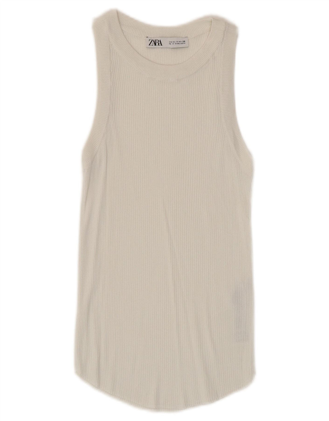 Zara Mujer Chaleco Top UK 8 Small Viscosa Blanca