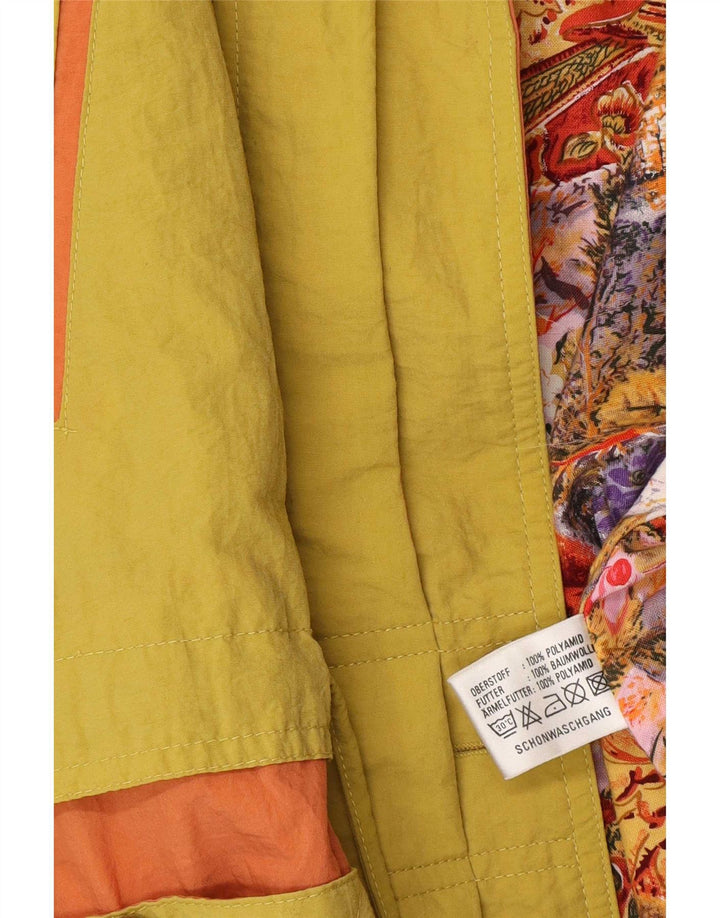 Vintage mujer chaqueta cortavientos de gran tamaño EU 42 poliamida amarilla grande