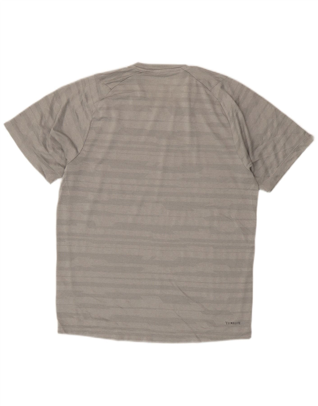Adidas Mens Climalite Camiseta Top Pequeño Gris Rayas Poliéster