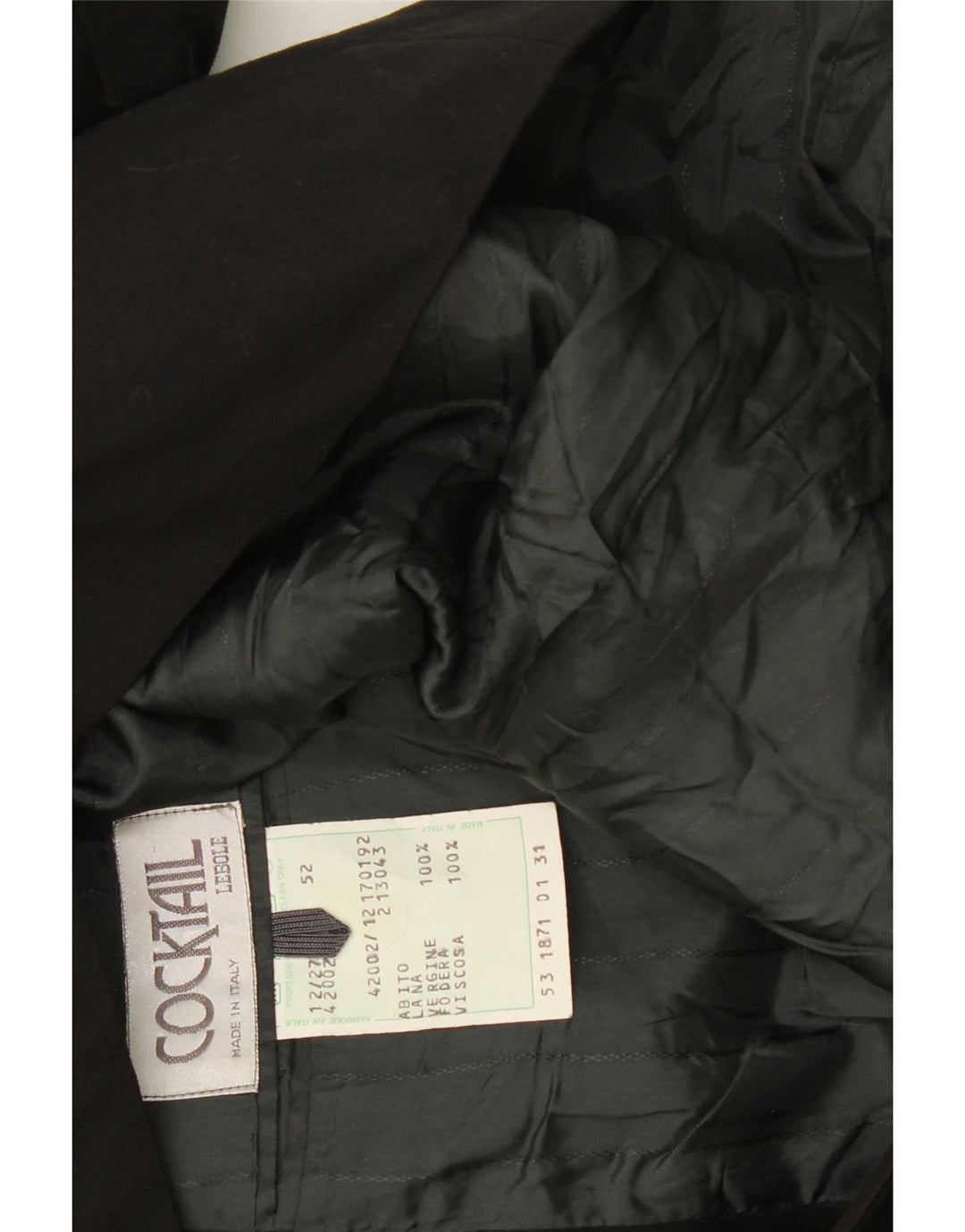 Lebole Chaqueta tipo blazer con doble botonadura para hombre IT 52 XL Lana virgen negra