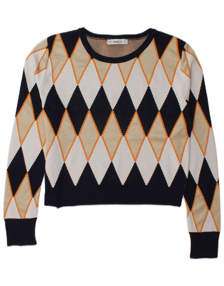Zara - Jersey con cuello barco para mujer, talla 40, talla M, multicolor