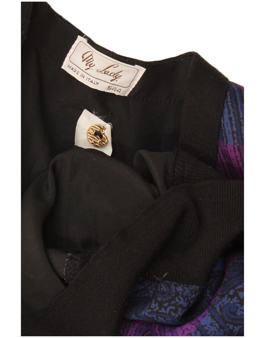 VINTAGE Mujer Cardigan Suéter Reino Unido 16 Gran Lana Paisley Multicolor