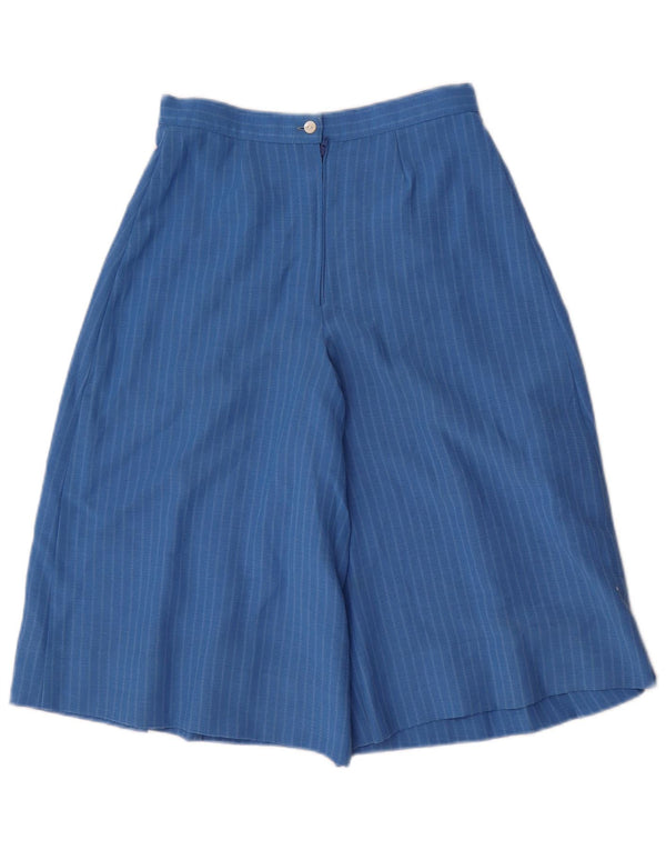 Vintage Mujer Cullotes Bermudas Shorts IT 40 Pequeño W24 Azul Pinstripe