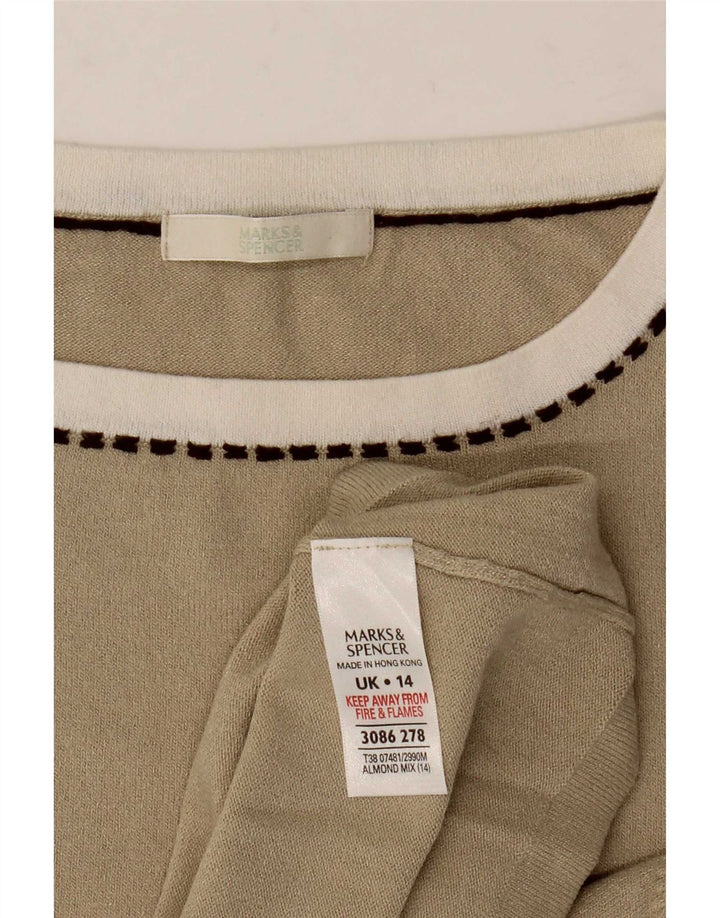 Marks & Spencer Camiseta sin mangas para mujer UK 44 Viscosa beige mediana