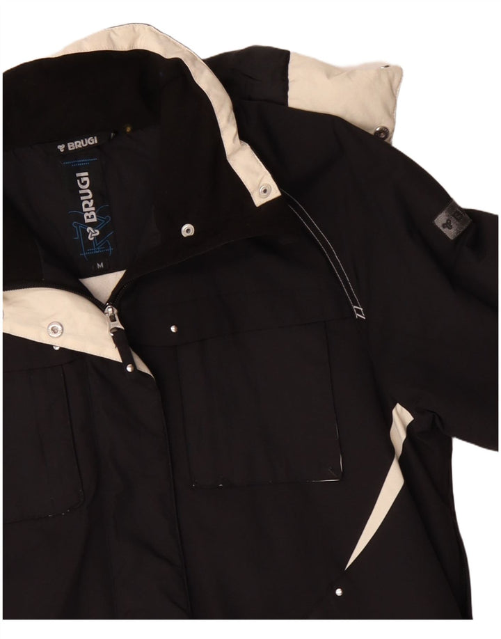 Brugi Chaqueta cortavientos con capucha para mujer UK 44 Medium Black Colourblock