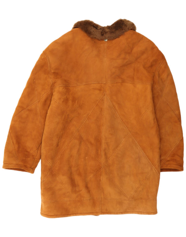 Marpel Chaqueta de piel de oveja para hombre UK 36 Small Marrón piel de oveja