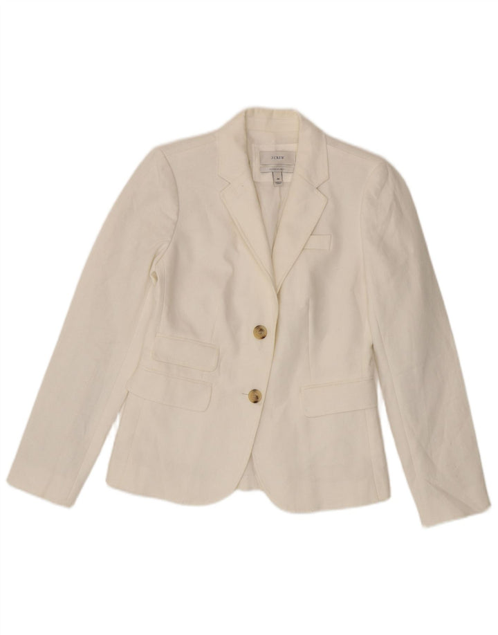 J. Crew Chaqueta Blazer de 2 Botones para Mujer US 00 2XS Lino Blanco