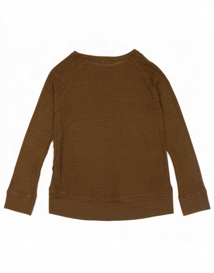 Zara Mujer Top Manga Larga UK 44 Medium Caqui