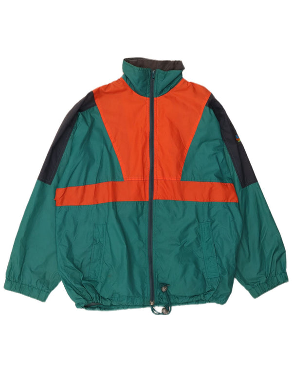 Brugi Chubasquero con capucha para hombre UK 44 2XL Verde Colorblock Poliamida