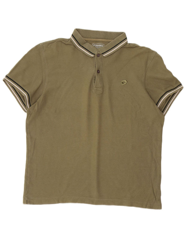 Polo Lotto Hombre XL Algodón Rayas Caqui