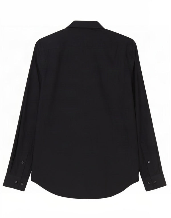 Dkny Camisa elástica ajustada para hombre talla 16 1/2 grande algodón negro