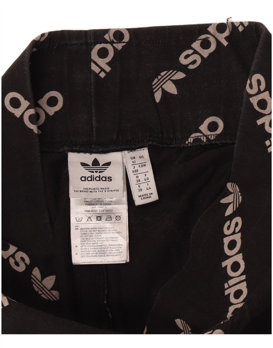 Adidas Leggings gráficos para mujer Reino Unido 12 Algodón negro mediano
