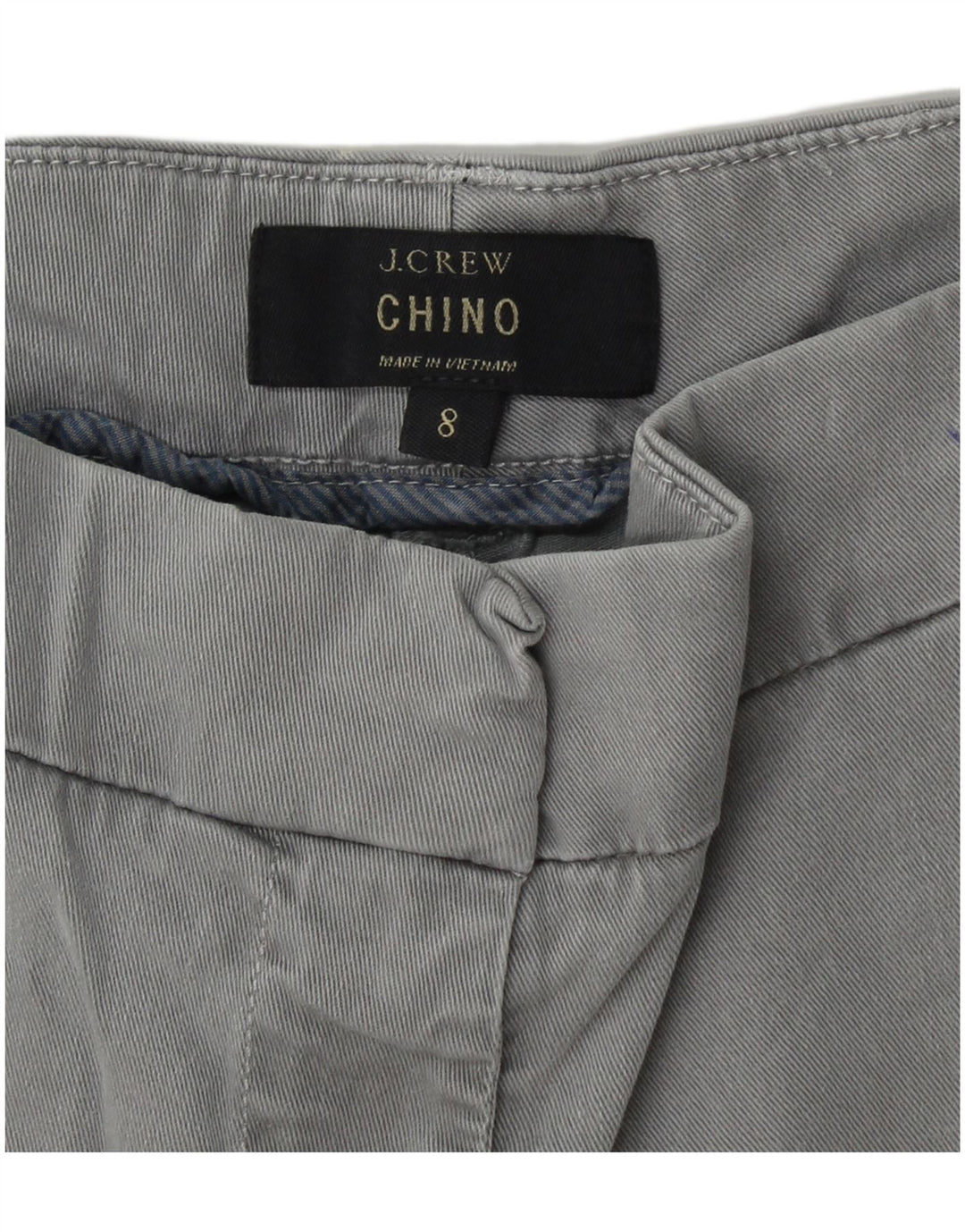 J. CREW Pantalones cortos chinos para mujer US 8 Mediano W30 Algodón gris