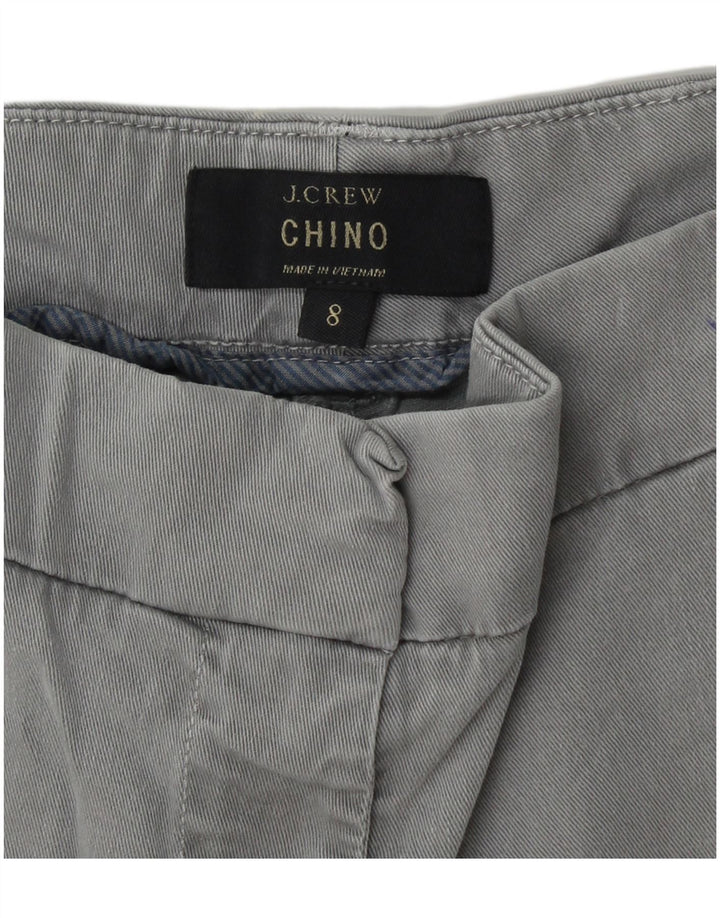 J. CREW Pantalones cortos chinos para mujer US 8 Mediano W30 Algodón gris