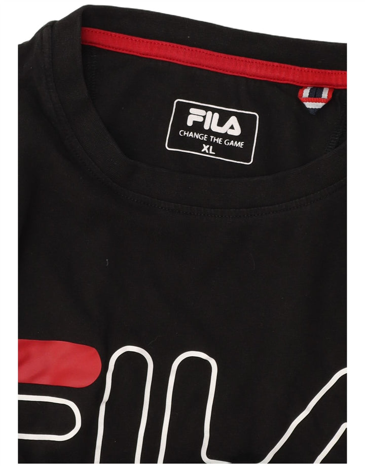 FILA Camiseta gráfica para hombre Top XL Negro