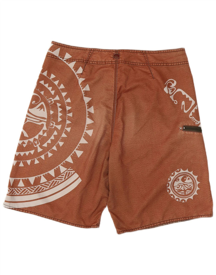 Quiksilver Hombre Bañador Gráfico Poliéster Geométrico Marrón Medio