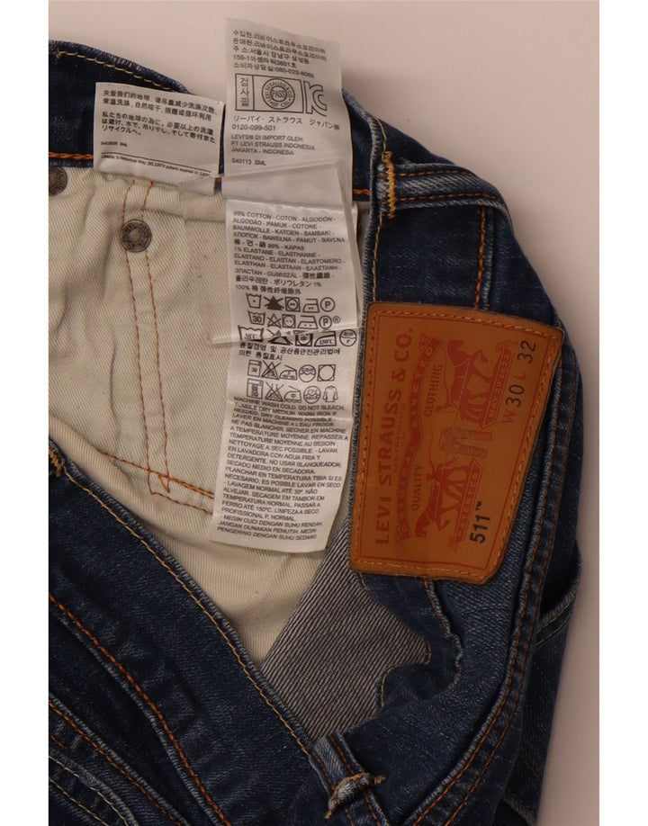 LEVI'S Mujer 511 Slim Jeans W30 L32 Algodón Azul
