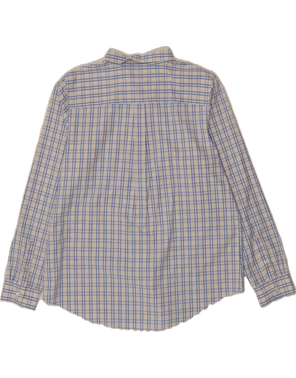 L.L.BEAN Mens Shirt XL Blue Check Cotton