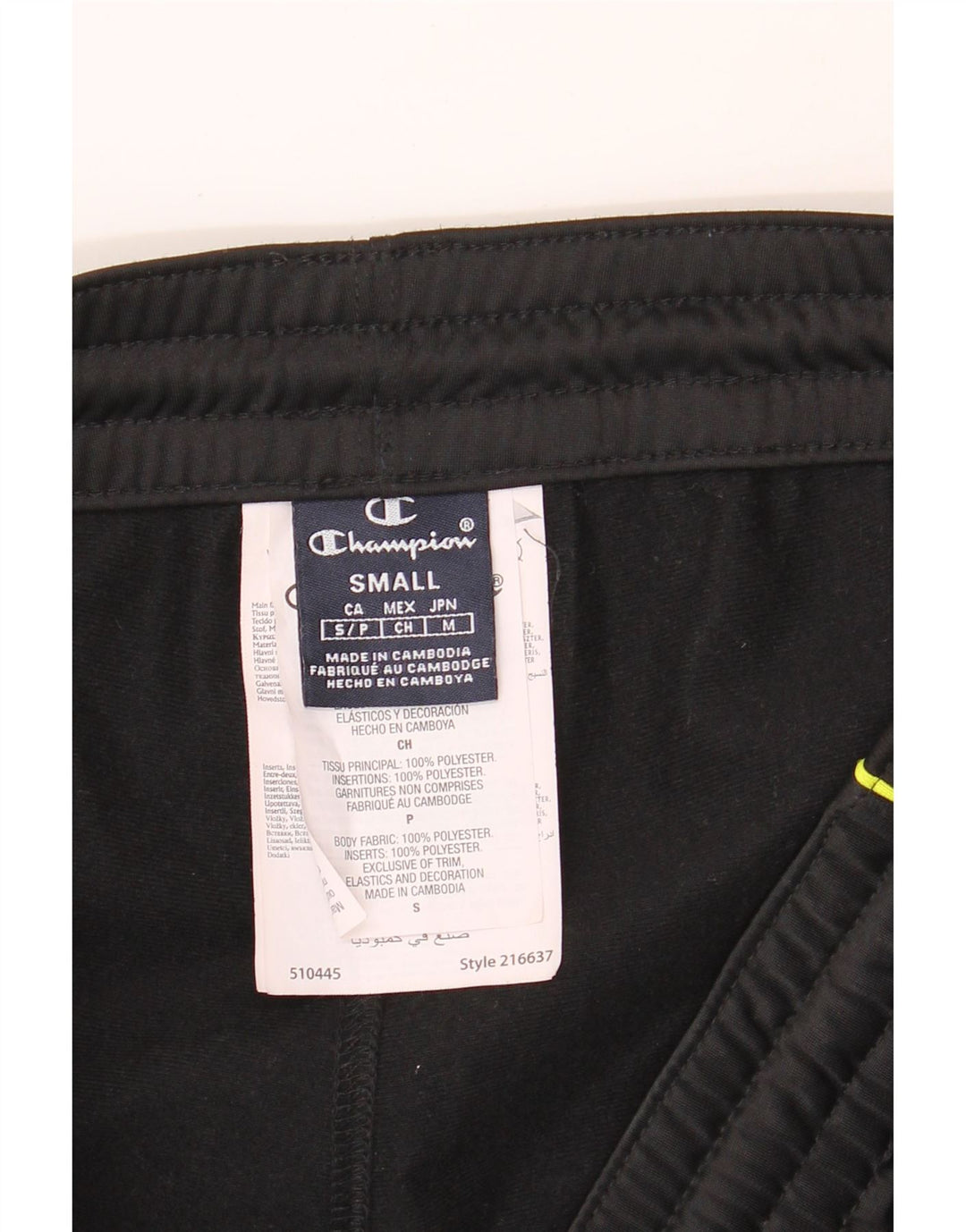 CHAMPION Mens Tracksuit Trousers Joggers Small  Black Polyester Vintage Champion and Second-Hand Champion from Messina Hembry 