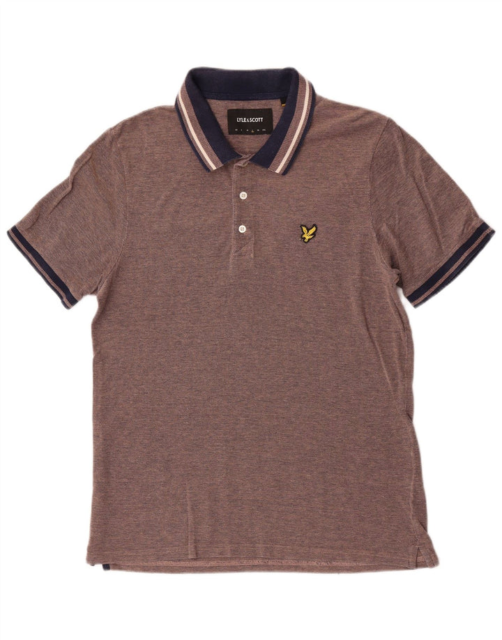 Lyle & Scott Polo para hombre grande de algodón marrón