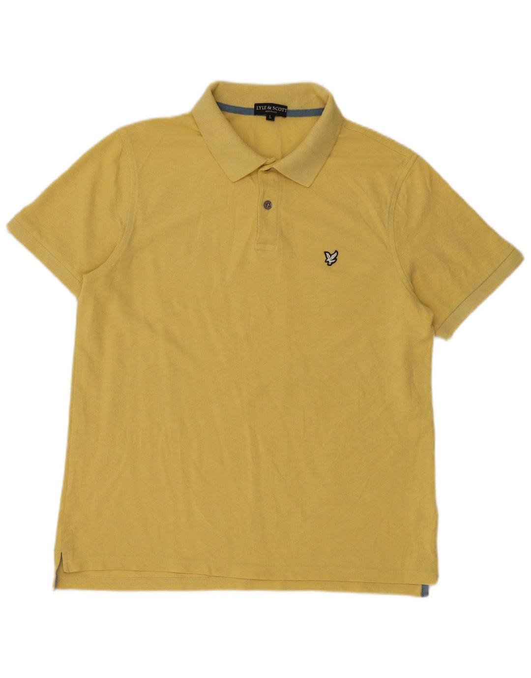 Lyle & Scott Polo para hombre de algodón amarillo grande