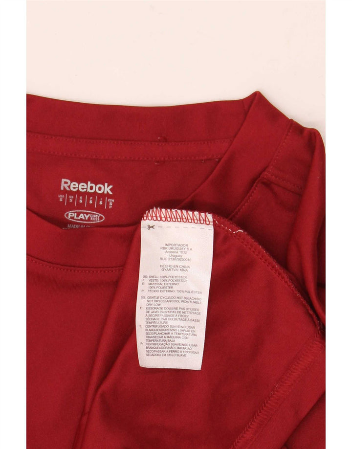Reebok Camiseta gráfica para hombre Top Small Borgoña Poliéster