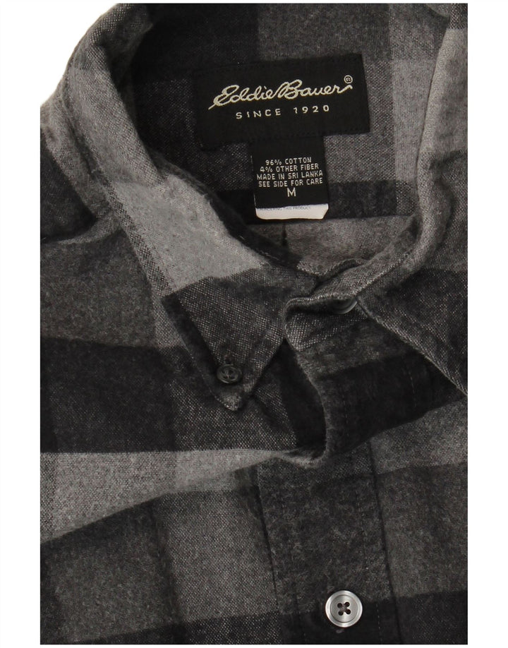 Eddie Bauer Camisa de franela para hombre Algodón a cuadros gris medio