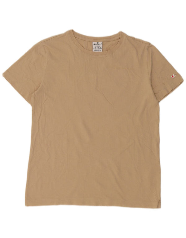 Champion Camiseta para mujer Top UK 44 Large Beige Cotton