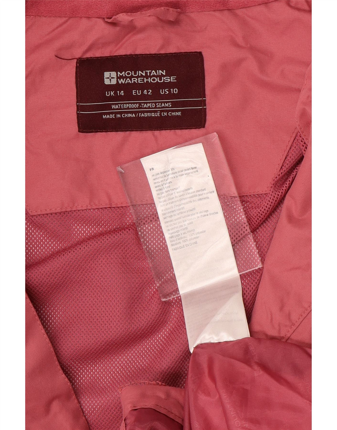 MOUNTAIN WAREHOUSE Womens Raincoat UK 14 Large Red Polyester