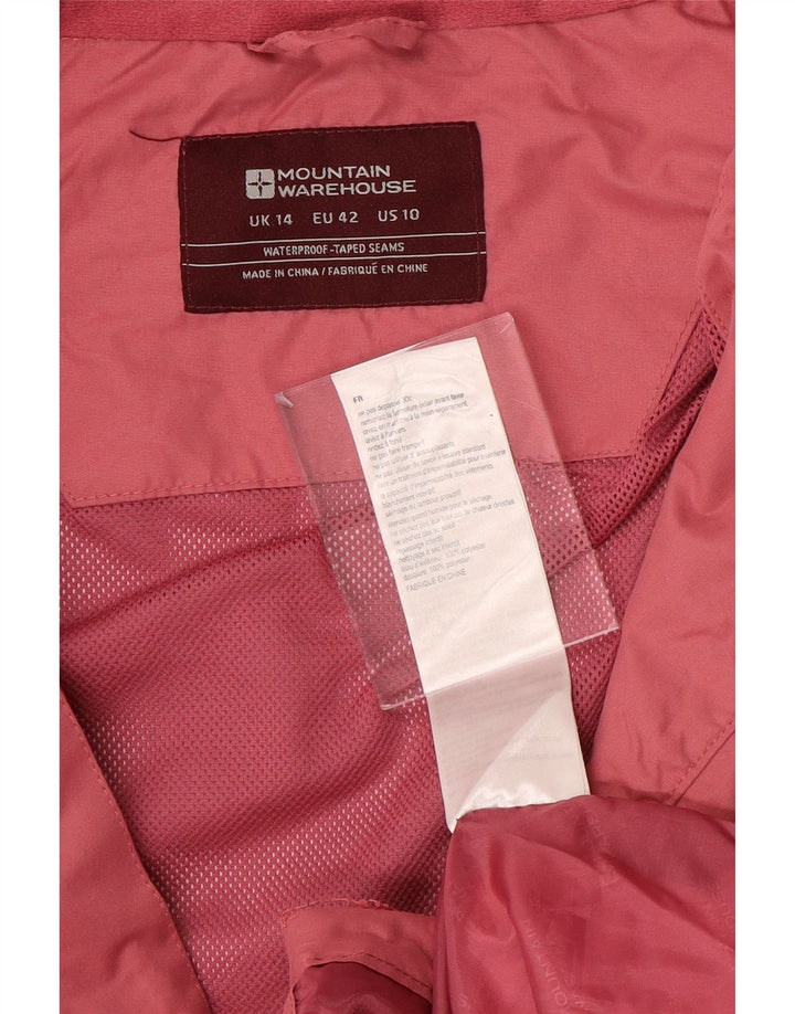 MOUNTAIN WAREHOUSE Womens Raincoat UK 14 Large Red Polyester