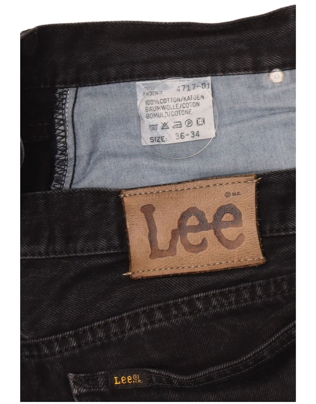 Lee Vaqueros cónicos Phoenix para hombre W36 L34 Algodón negro