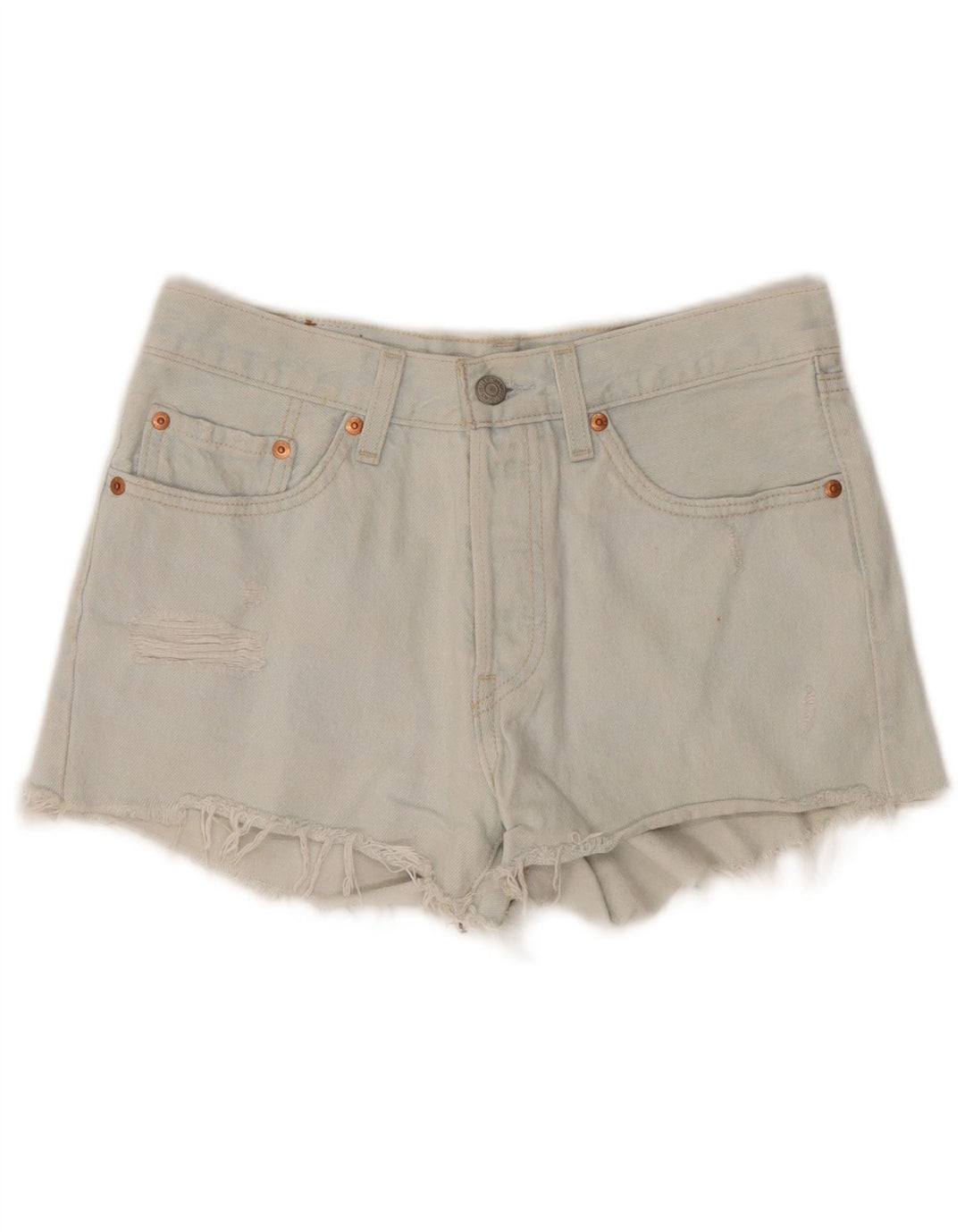 Levi's Mujer 501 Shorts De Mezclilla Desgastados W26 Algodón Azul Pequeño