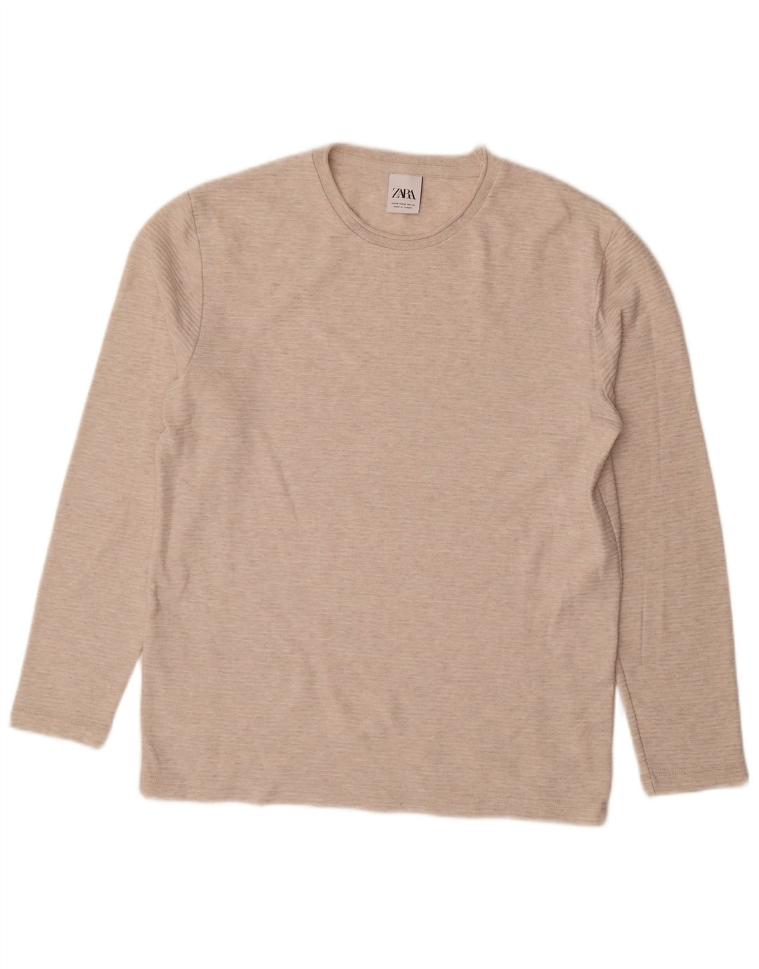 Zara Hombre Top Manga Larga Poliéster Beige Medio