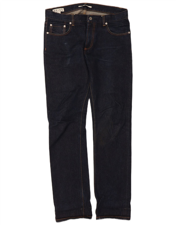 Vaqueros ajustados para mujer Reiss W32 L30 Azul marino Algodón