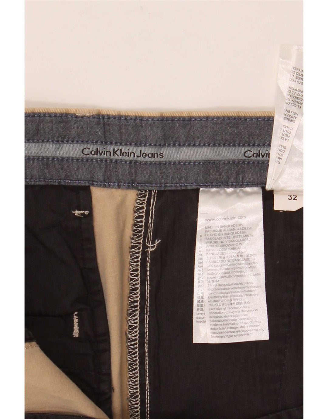 Pantalones cortos chinos Calvin Klein para hombre W32 Algodón beige medio