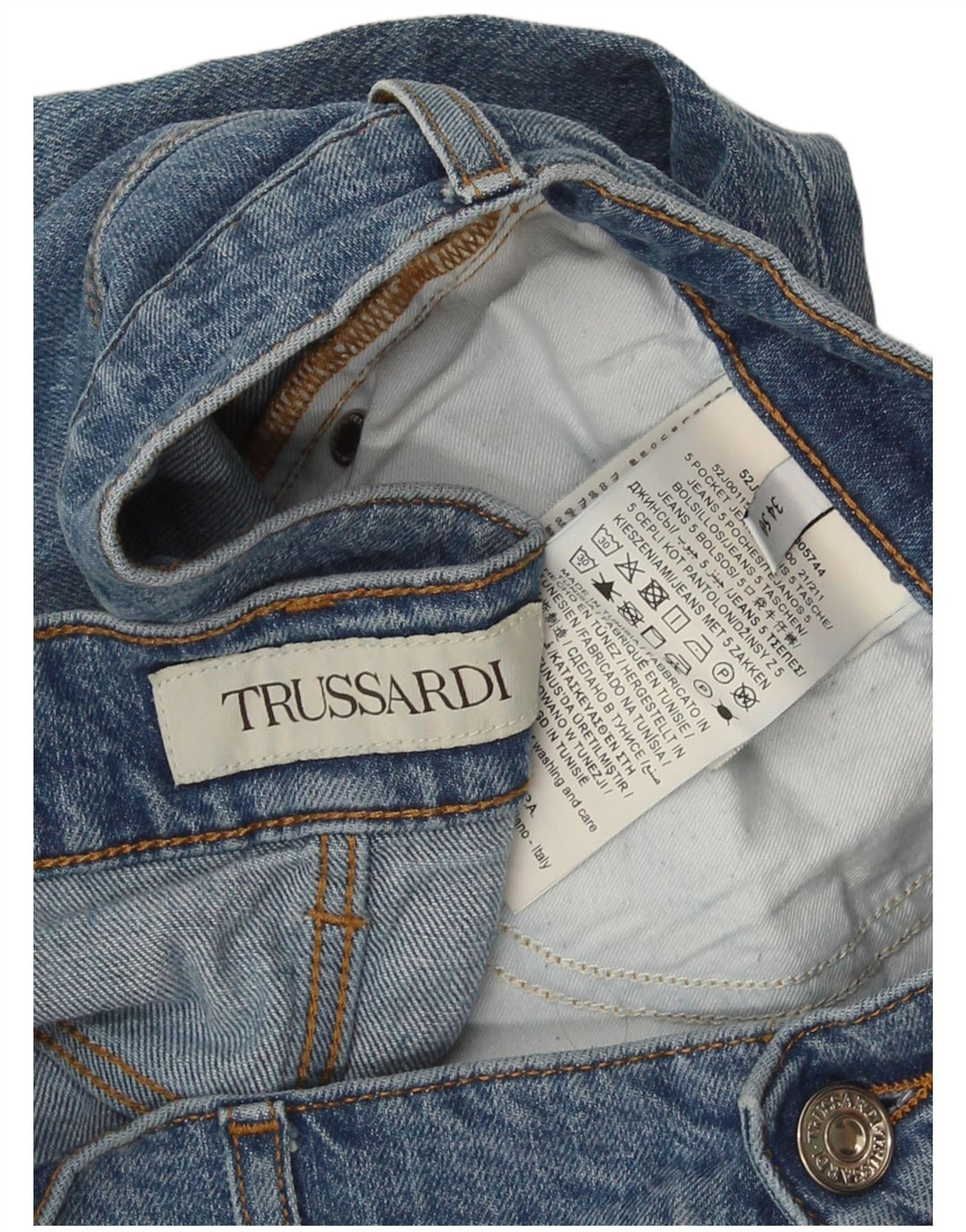 Vaqueros Slim Desgastados Hombre Trussardi W34 L31 Azul