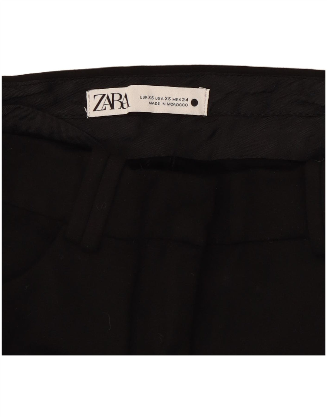 ZARA Mujer Pantalón Casual Skinny XS W24 L32 Negro Sintético