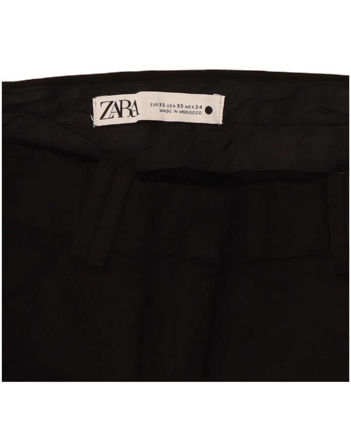 ZARA Mujer Pantalón Casual Skinny XS W24 L32 Negro Sintético