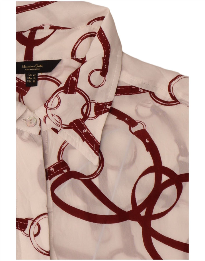 Massimo Dutti Camisa De Equitación Mujer EU 42 Large Viscosa Blanca
