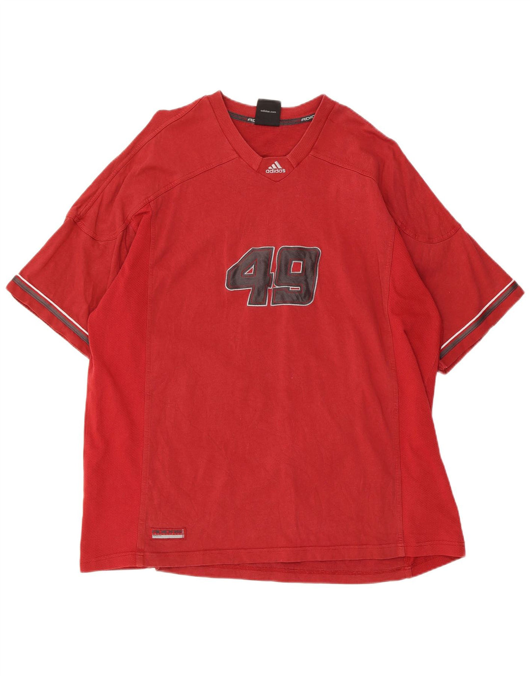 ADIDAS Camiseta gráfica para hombre Top XL Algodón rojo