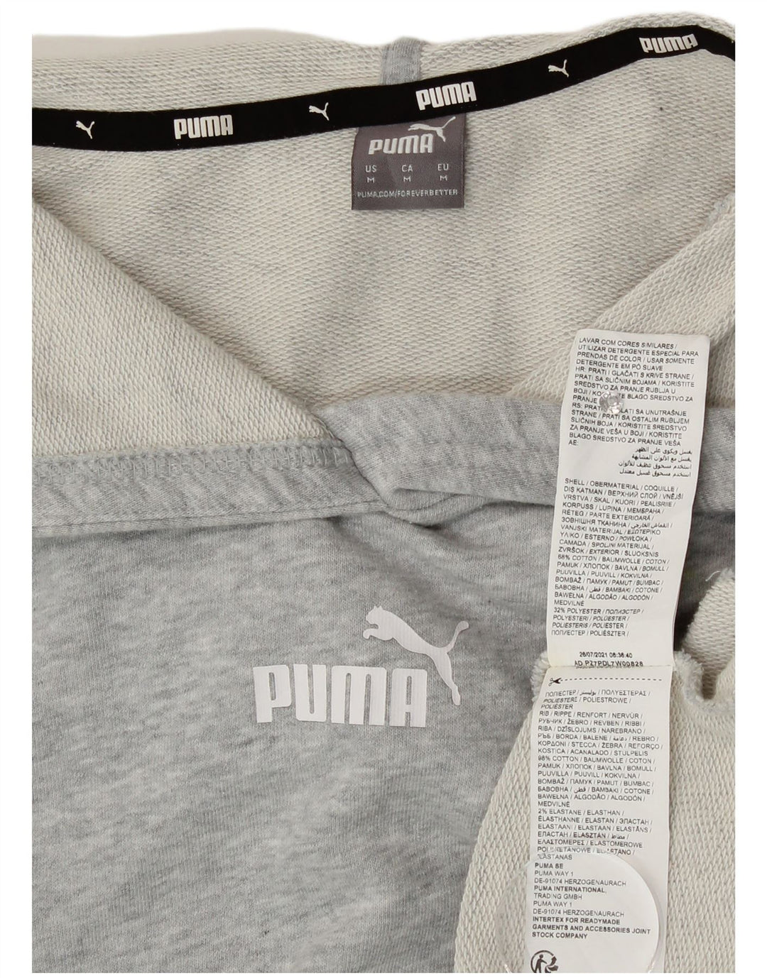 Puma Mujer Crop Graphic Sudadera con capucha extragrande UK 14 Algodón gris medio
