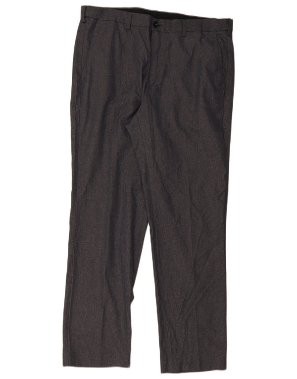 Marks & Spencer Pantalón chino recto para hombre W36 L30 Poliéster gris